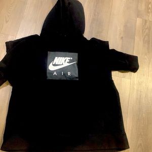 Nike Air Black Swoosh Logo Pullover Hoodie Sweatshirt Mens Size XX